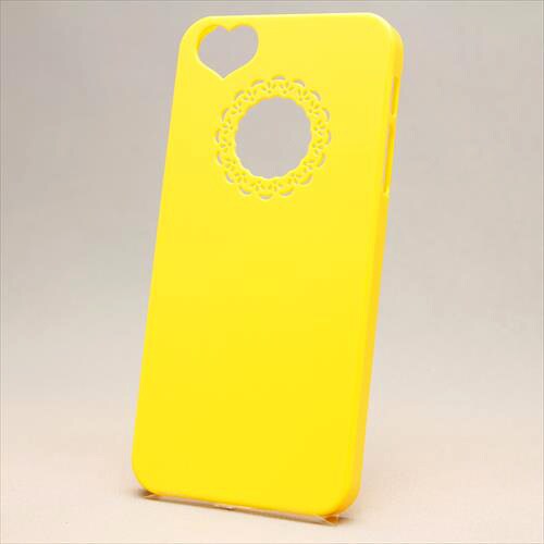 MINIOPAL CASE 89048 [iPhone5用 背面カバータイプ イエロー カメラ部分ハート片抜]