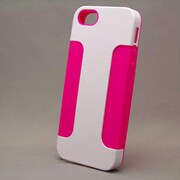 MINIOPAL CASE 07148 [iPhone5用 背面カバータイプ ホワイト×ピンク 保護シール付]