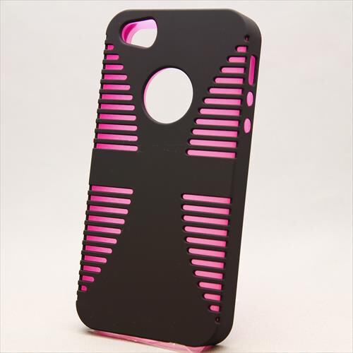 MINIOPAL CASE 88164 [iPhone5用 シリコン×プラスチックタイプ ブラック×ピンク]