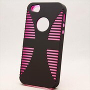 MINIOPAL CASE 88164 [iPhone5用 シリコン×プラスチックタイプ ブラック×ピンク]