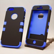MINIOPAL CASE 82186 [iPhone5用 シリコン×プラスチックコンビシリーズ ブラック×ブルー]