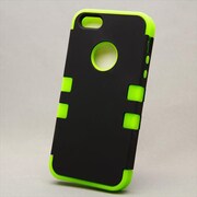 MINIOPAL CASE 89475 [iPhone5用 シリコン×プラスチックコンビシリーズ ブラック×グリーン]