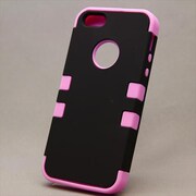 MINIOPAL CASE 89482 [iPhone5用 シリコン×プラスチックコンビシリーズ ブラック×ベビーピンク]