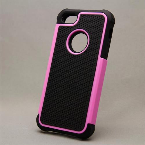 MINIOPAL CASE 89505 [iPhone5用 シリコン×プラスチックタイプ ブラック×ライトピンク]