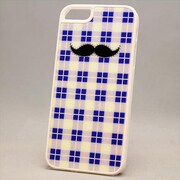 MINIOPAL CASE 80359 [iPhone5用 ちょび髭ストライプシリーズ ブルー×ホワイト チェック]