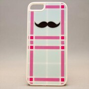 MINIOPAL CASE 81998 [iPhone5用 ちょび髭ストライプシリーズ ライトブルー×ホワイト チェック]
