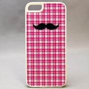 MINIOPAL CASE 82261 [iPhone5用 ちょび髭ストライプシリーズ ピンク×ホワイト チェック]