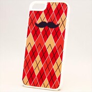 MINIOPAL CASE 82216 [iPhone5用 ちょび髭ストライプシリーズ レッド×ホワイト チェック]