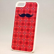 MINIOPAL CASE 82223 [iPhone5用 ちょび髭ストライプシリーズ レッド×ホワイト チェック]