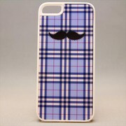MINIOPAL CASE 82247 [iPhone5用 ちょび髭ストライプシリーズ ブルー×ホワイト チェック]
