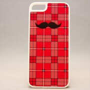 MINIOPAL CASE 81943 [iPhone5用 ちょび髭ストライプシリーズ レッド×ホワイト チェック]