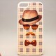 MINIOPAL CASE 81950 [iPhone5用 ちょび髭男爵ストライプシリーズ ブラウン×ホワイト×チェック柄]