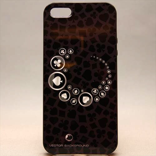 MINIOPAL CASE 19783 [iPhone5用 トランププリントシリーズ ブラック]