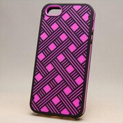 MINIOPAL CASE 06813 [iPhone5用 カラフルあみあみ模様シリーズ ブラック×ピンク チェック]