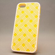 MINIOPAL CASE 06837 [iPhone5用 カラフルあみあみ模様シリーズ ホワイト×イエロー チェック]