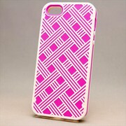MINIOPAL CASE 06868 [iPhone5用 カラフルあみあみ模様シリーズ ホワイト×ピンク チェック]