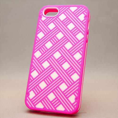 MINIOPAL CASE 06875 [iPhone5用 カラフルあみあみ模様シリーズ ピンク×ホワイト チェック]