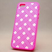 MINIOPAL CASE 06875 [iPhone5用 カラフルあみあみ模様シリーズ ピンク×ホワイト チェック]