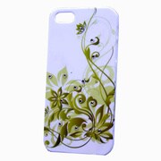 MINIOPAL CASE 85217 [iPhone5用 背面カバータイプ ホワイト プリント柄ストーン入り]