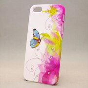 MINIOPAL CASE 85224 [iPhone5用 背面カバータイプ ホワイト プリント柄ストーン入り]