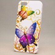 MINIOPAL CASE 82513 [iPhone5用 背面カバータイプ ホワイト プリント柄ストーン入り]