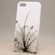 MINIOPAL CASE 82544 [iPhone5用 背面カバータイプ ホワイト プリント柄ストーン入り]