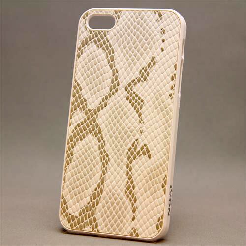 MINIOPAL CASE 89185 [iPhone5用 スネーク柄シリーズ ホワイト×ホワイト]
