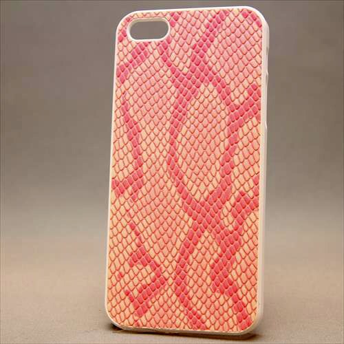 MINIOPAL CASE 89192 [iPhone5用 スネーク柄シリーズ ピンク×ホワイト]