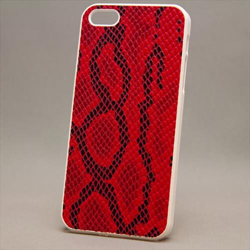 MINIOPAL CASE 89215 [iPhone5用 スネーク柄シリーズ レッド×ホワイト]