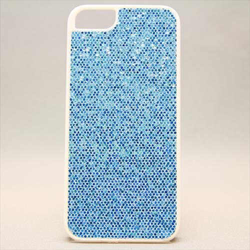 MINIOPAL CASE 19585 [iPhone5用 ラメシリーズ ライトブルー×ホワイト]