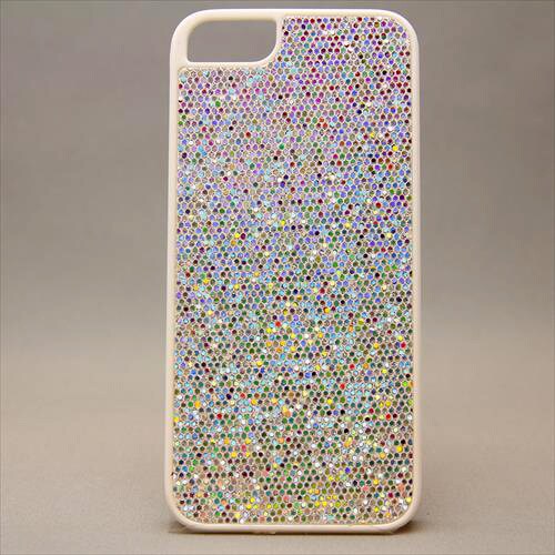 MINIOPAL CASE 19646 [iPhone5用 ラメシリーズ シルバー×ホワイト]