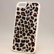 MINIOPAL CASE 19523 [iPhone5用 キラキラアニマルシリーズ 豹柄×シルバー×ホワイト]