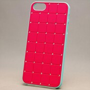 MINIOPAL CASE 16041 [iPhone5用 ストーン付きエレガントシリーズ レッド×ライトブルー]