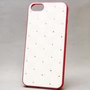 MINIOPAL CASE 16188 [iPhone5用 ポイントストーンシリーズ ホワイト×ピンク ストーンダイヤ柄]