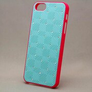 MINIOPAL CASE 16249 [iPhone5用 ポイントストーンシリーズ ライトブルー×ピンク ストーンダイヤ柄]