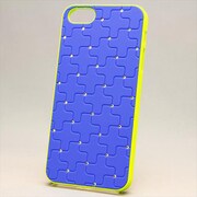 MINIOPAL CASE 16140 [iPhone5用 ポイントストーンシリーズ ブルー×グリーン ストーン十字柄]