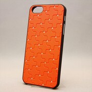 MINIOPAL CASE 16157 [iPhone5用 ポイントストーンシリーズ オレンジ×ブラック ストーン十字柄]