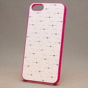 MINIOPAL CASE 16171 [iPhone5用 ポイントストーンシリーズ ホワイト×ピンク ストーン十字柄]