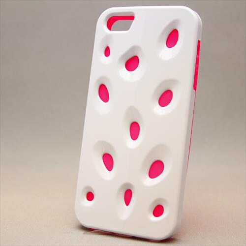 MINIOPAL CASE 89079 [iPhone5用 大粒イチゴシリーズ ホワイト×ピンク 蛍光]