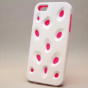 MINIOPAL CASE 89079 [iPhone5用 大粒イチゴシリーズ ホワイト×ピンク 蛍光]