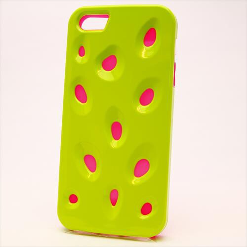 MINIOPAL CASE 89093 [iPhone5用 大粒イチゴシリーズ グリーン×ピンク 蛍光]