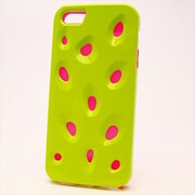 MINIOPAL CASE 89093 [iPhone5用 大粒イチゴシリーズ グリーン×ピンク 蛍光]