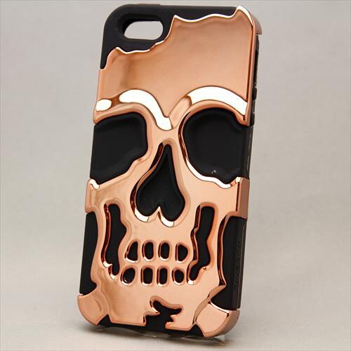 MINIOPAL CASE 89673 [iPhone5用 メタルスカルシリーズ ゴールドメッキ×ブラック]