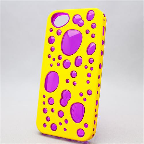 MINIOPAL CASE 87884 [iPhone5用 背面カバータイプ イエロー×パープル 部分スケルトン]