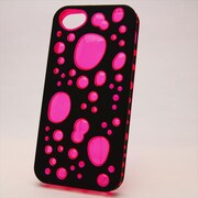MINIOPAL CASE 86818 [iPhone5用 背面カバータイプ ブラック×ピンク 部分スケルトン]