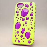MINIOPAL CASE 86764 [iPhone5用 背面カバータイプ グリーン×パープル 部分スケルトン]