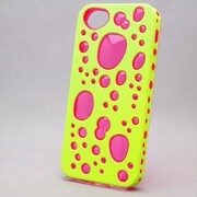 MINIOPAL CASE 90006 [iPhone5用 背面カバータイプ グリーン×ピンク 部分スケルトン]