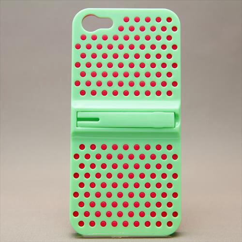 MINIOPAL CASE 07216 [iPhone5用 2WAYタイプ グリーン×ピンク 蛍光スタンド可]