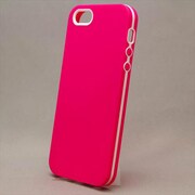 MINIOPAL CASE 89765 [iPhone5用 背面カバータイプ ピンク×ホワイト ワンポイントあり]