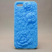 MINIOPAL CASE 87587 [iPhone5用 浮き彫り花シリーズ ライトブルー フラワー]